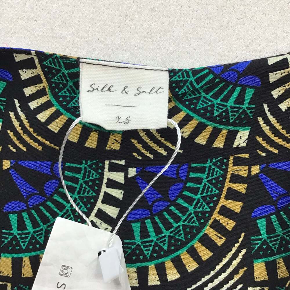 Silk & Salt Geometric Print Wrap Midi Dress Size XS Boho Flirty NWT - Picture 7 of 13